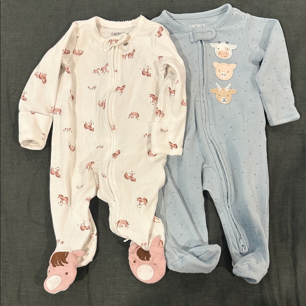 Carter's Pink and Blue Baby Pajamas Set